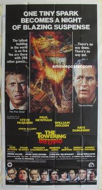 s568 TOWERING INFERNO three-sheet movie poster '74 Steve McQueen, Paul Newman