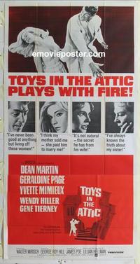 s569 TOYS IN THE ATTIC three-sheet movie poster '63 Dean Martin, Mimieux
