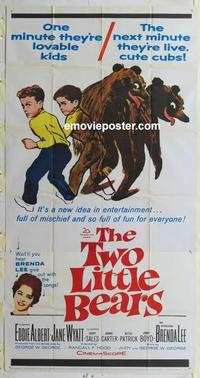 s572 TWO LITTLE BEARS three-sheet movie poster '61 Eddie Albert, Jane Wyatt