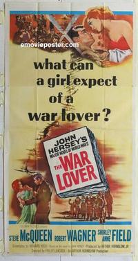 s577 WAR LOVER three-sheet movie poster '62 Steve McQueen, Robert Wagner