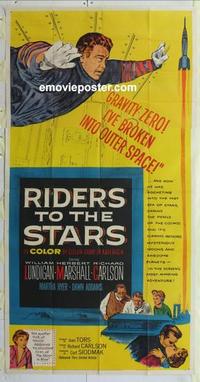 b338 RIDERS TO THE STARS three-sheet movie poster '54 William Lundigan