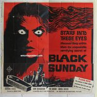 b299 BLACK SUNDAY six-sheet movie poster '61 Mario Bava, AIP demons!