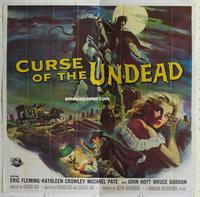 b302 CURSE OF THE UNDEAD six-sheet movie poster '59 Universal lustful fiend!