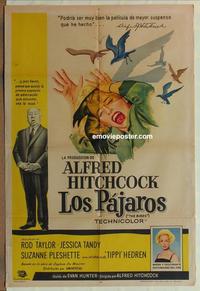 b178 BIRDS Argentinean movie poster '63 Alfred Hitchcock, Taylor