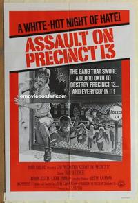 b511 ASSAULT ON PRECINCT 13 one-sheet movie poster '76 John Carpenter