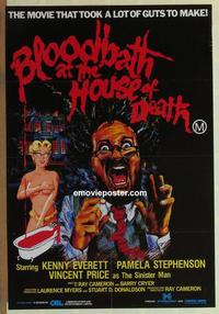 b102 BLOODBATH AT THE HOUSE OF DEATH Aust one-sheet movie poster '84 Price