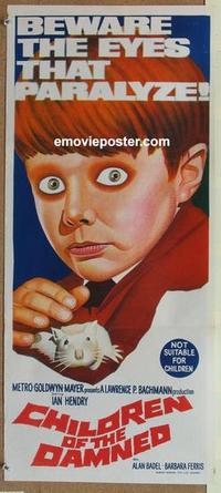 b238 CHILDREN OF THE DAMNED Aust daybill movie poster '64 creepy!