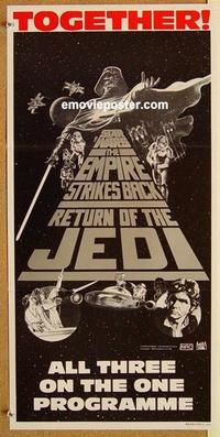 b285 STAR WARS TRILOGY Aust daybill movie poster '83 George Lucas