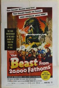 b532 BEAST FROM 20,000 FATHOMS one-sheet movie poster '53 Ray Bradbury