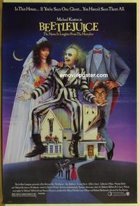 h666 BEETLEJUICE one-sheet movie poster '88 Alec Baldwin, Michael Keaton