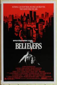 h667 BELIEVERS one-sheet movie poster '87 Martin Sheen, Robert Loggia