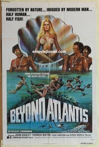b538 BEYOND ATLANTIS one-sheet movie poster '73 wild sexy swimming girls!
