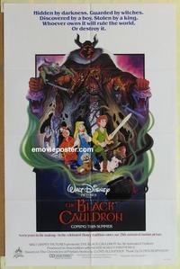 b541 BLACK CAULDRON one-sheet movie poster '85 first Walt Disney CG!