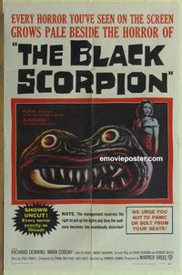 b543 BLACK SCORPION one-sheet movie poster '58 Jack Arnold, wild sci-fi!