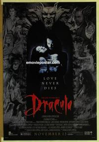 h677 BRAM STOKER'S DRACULA DS advance one-sheet movie poster '92 Coppola
