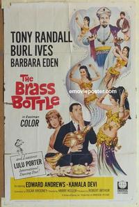 b553 BRASS BOTTLE one-sheet movie poster '64 Tony Randall, Burl Ives