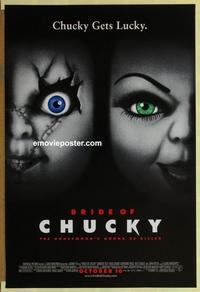 h680 BRIDE OF CHUCKY DS advance one-sheet movie poster '98 Child's Play 4!