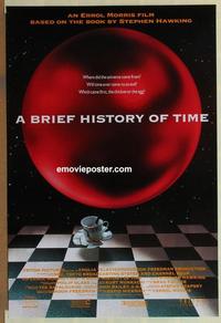 h681 BRIEF HISTORY OF TIME DS one-sheet movie poster '92 Steven Hawking