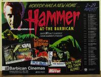 b063 HAMMER AT THE BARBICAN British quad movie poster '96 classics!