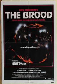 b558 BROOD one-sheet movie poster '79 David Cronenberg, Oliver Reed