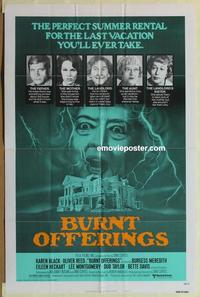 b563 BURNT OFFERINGS one-sheet movie poster '76 Oliver Reed, Bette Davis