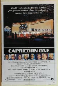 b566 CAPRICORN ONE one-sheet movie poster '78 space travel, Elliott Gould