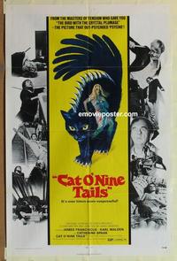 b572 CAT O' NINE TAILS one-sheet movie poster '71 Dario Argento sci-fi!