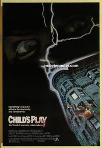 h690 CHILD'S PLAY one-sheet movie poster '88 freaky killer doll!