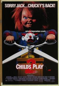 h691 CHILD'S PLAY 2 DS one-sheet movie poster '90 Vincent, Jenny Agutter
