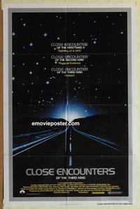 b579 CLOSE ENCOUNTERS OF THE THIRD KIND one-sheet movie poster '77 Spielberg
