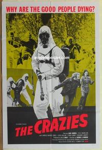 b594 CRAZIES one-sheet movie poster '73 George Romero, sci-fi horror!