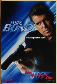 h708 DIE ANOTHER DAY Bond style teaser 1sh '02 close-up of Pierce Brosnan as James Bond!