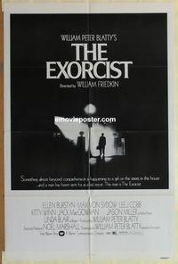 b675 EXORCIST white style one-sheet movie poster '74 William Friedkin