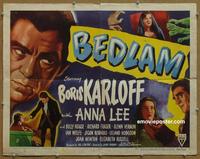 b386 BEDLAM style B half-sheet movie poster '46 Boris Karloff, Anna Lee