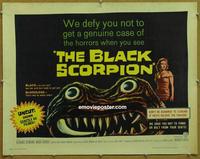 b387 BLACK SCORPION half-sheet movie poster '57 wild wacky creature!