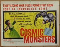 b391 COSMIC MONSTERS half-sheet movie poster '58 giant spider!