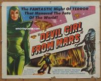 b394 DEVIL GIRL FROM MARS half-sheet movie poster '55 Hazel Court