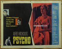 b418 PSYCHO half-sheet movie poster '60 Leigh, Perkins, Hitchcock