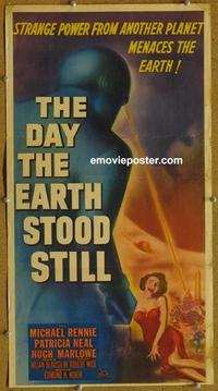 b442 DAY THE EARTH STOOD STILL trimmed insert movie poster '51 classic