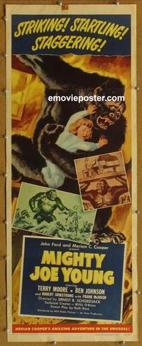 b455 MIGHTY JOE YOUNG insert movie poster '49 first Harryhausen!
