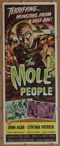 b456 MOLE PEOPLE insert movie poster '56 Universal sci-fi horror!