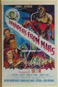 b795 INVADERS FROM MARS one-sheet movie poster R55 classic sci-fi!