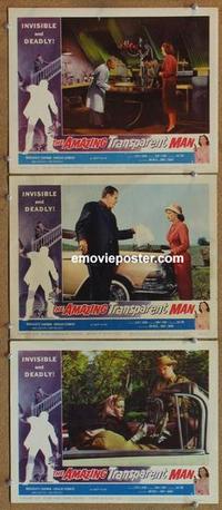 h599 AMAZING TRANSPARENT MAN 3 movie lobby cards '59 invisible & deadly!