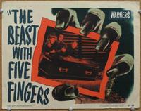 h299 BEAST WITH FIVE FINGERS #2 movie lobby card '47 Lorre by casket!