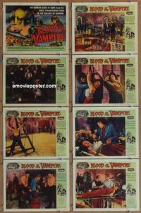 h228 BLOOD OF THE VAMPIRE 8 movie lobby cards '58 Donald Wolfit