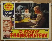 h317 BRIDE OF FRANKENSTEIN movie lobby card R53 Colin Clive, Thesiger