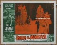 h318 BRIDE OF THE MONSTER movie lobby card #2 '56 Ed Wood, Lugosi