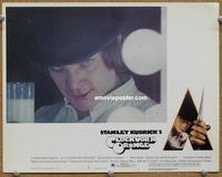 h329 CLOCKWORK ORANGE movie lobby card #7 '72 Malcolm McDowell c/u!