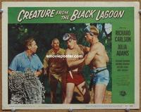 h333 CREATURE FROM THE BLACK LAGOON movie lobby card #3 '54 classic!
