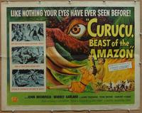 b393 CURUCU BEAST OF THE AMAZON half-sheet movie poster '56 Garland